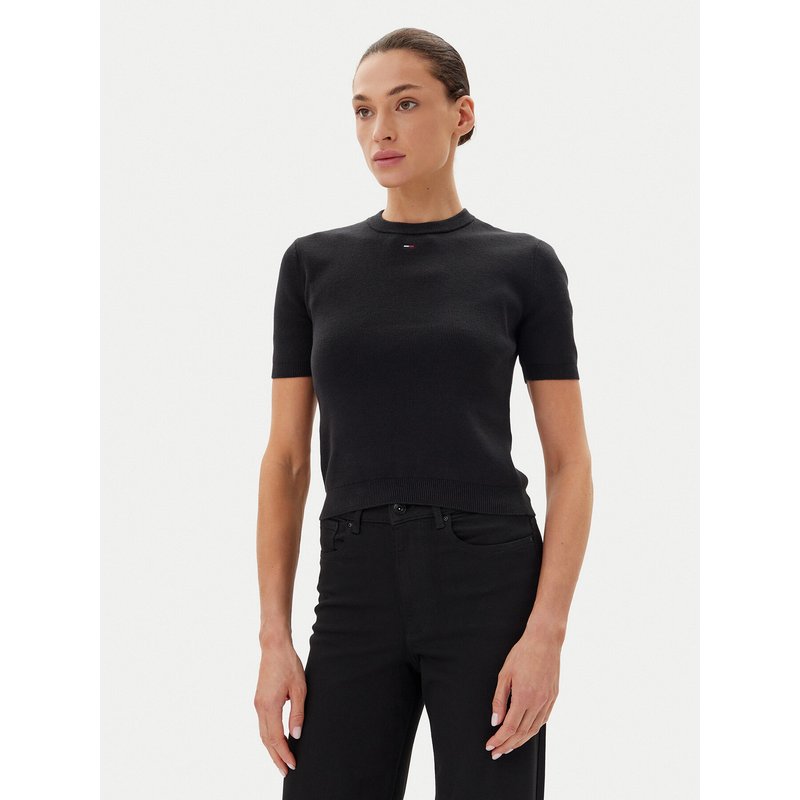 Tommy Jeans T-Shirt Essential DW0DW19336 Schwarz Regular Fit