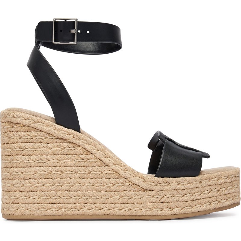 Espadrilles Calvin Klein Wedge Espad 70 Embl Lth HW0HW02897 Schwarz