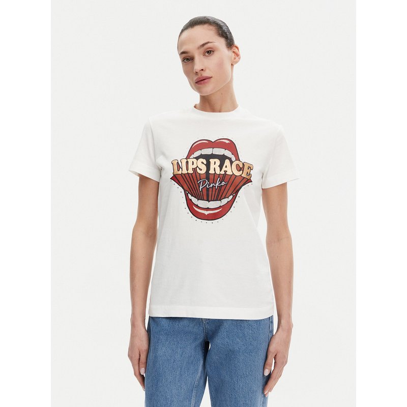 PINKO T-Shirt Trapani 105050 A2D8 Weiß Regular Fit