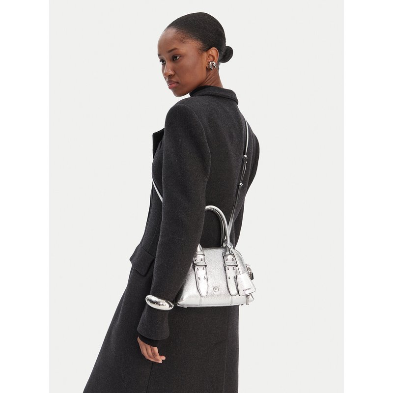 Handtasche PINKO Bowling Bag Zip Mini AI 25-26 PLTT 105333 A0QO Silberfarben