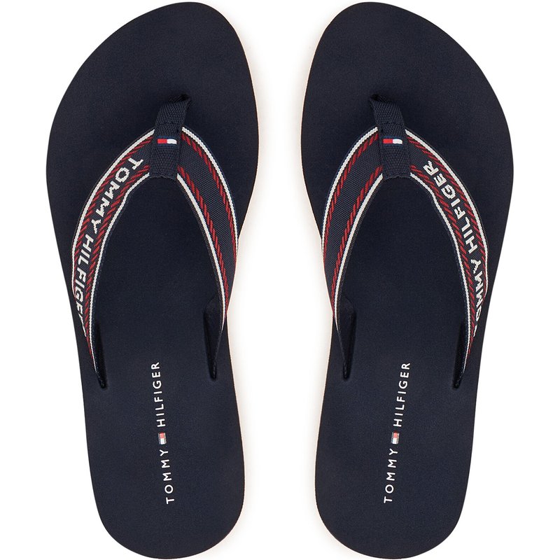 Zehentrenner Tommy Hilfiger Th Corporate Wedge Summer Sandal FW0FW09695 Dunkelblau