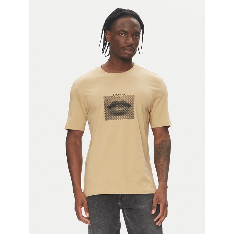 HUGO T-Shirt Deterni 50544496 Beige Regular Fit