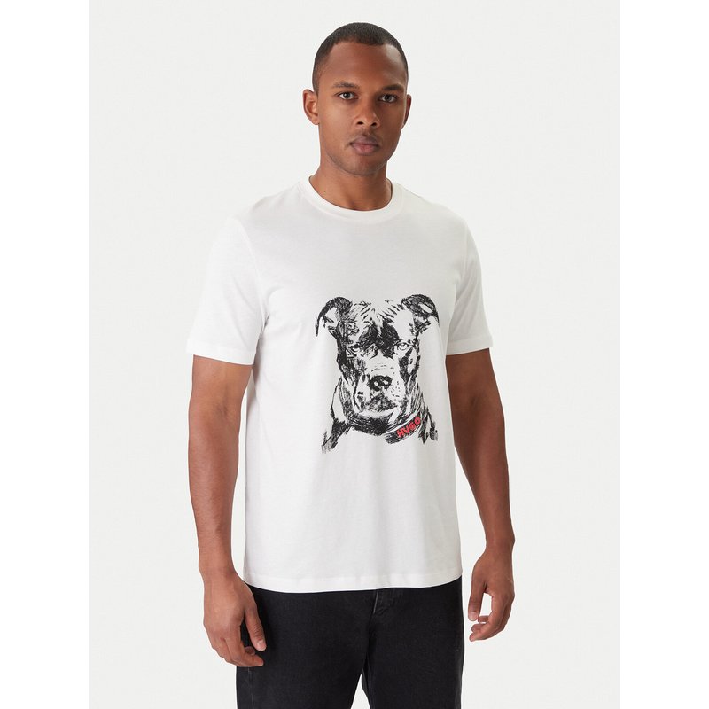 HUGO T-Shirt Dubrox 50553779 Weiß Regular Fit