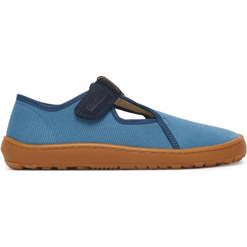 Hausschuhe Froddo Barefoot Canvas T-Bar G1700439-1 D Blau