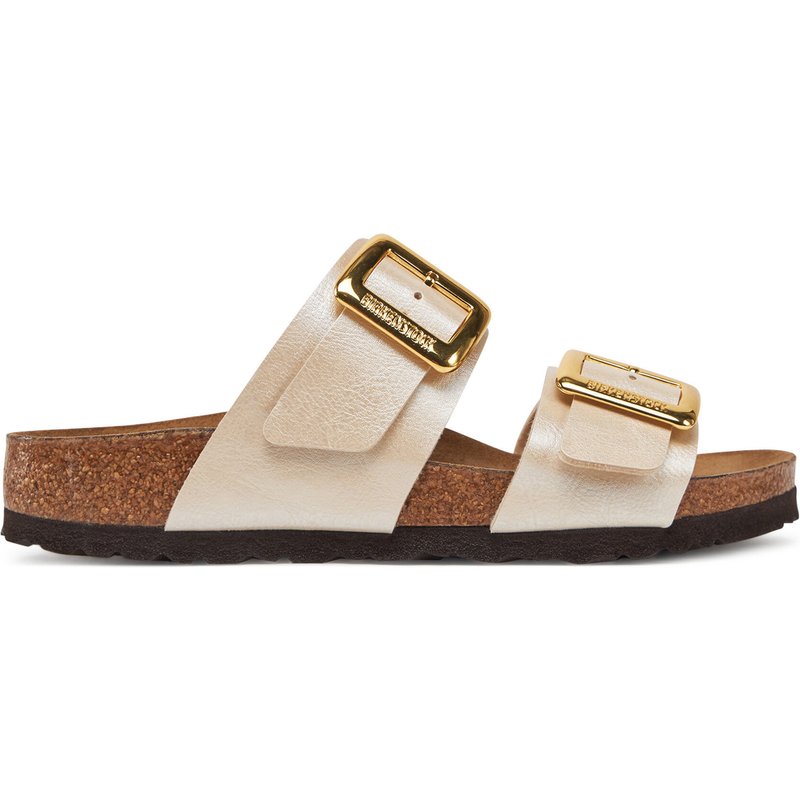 Pantoletten Birkenstock Sydney Cushion Buckle 1029492 Écru