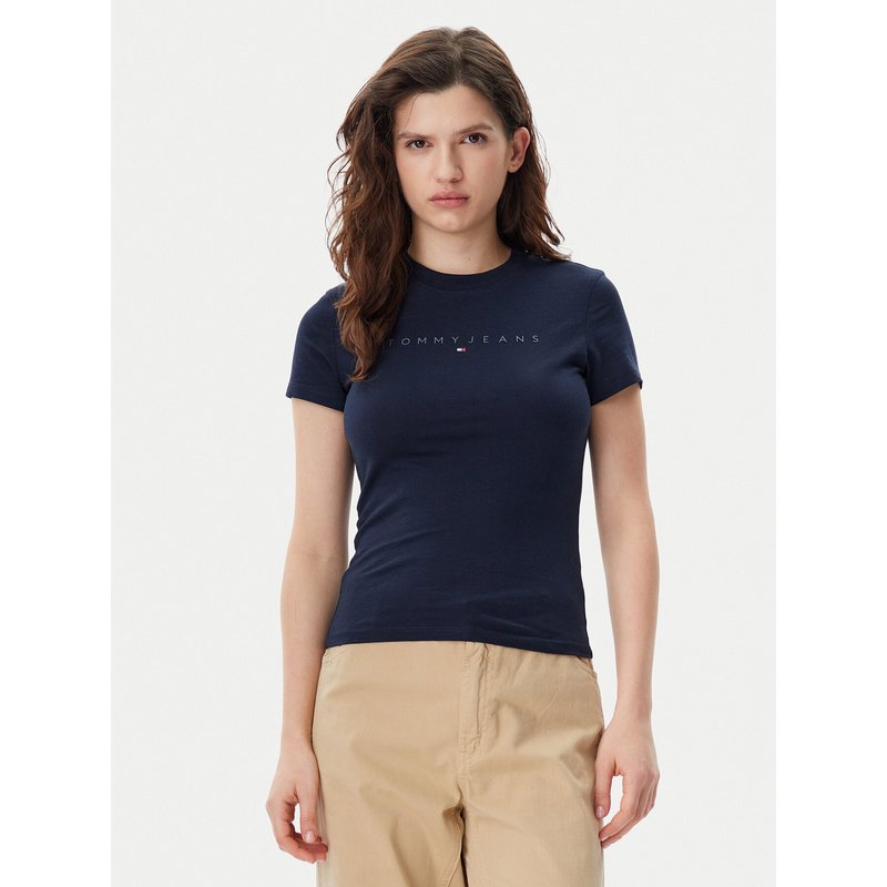 Tommy Jeans T-Shirt Tonal Linear DW0DW20315 Dunkelblau Slim Fit