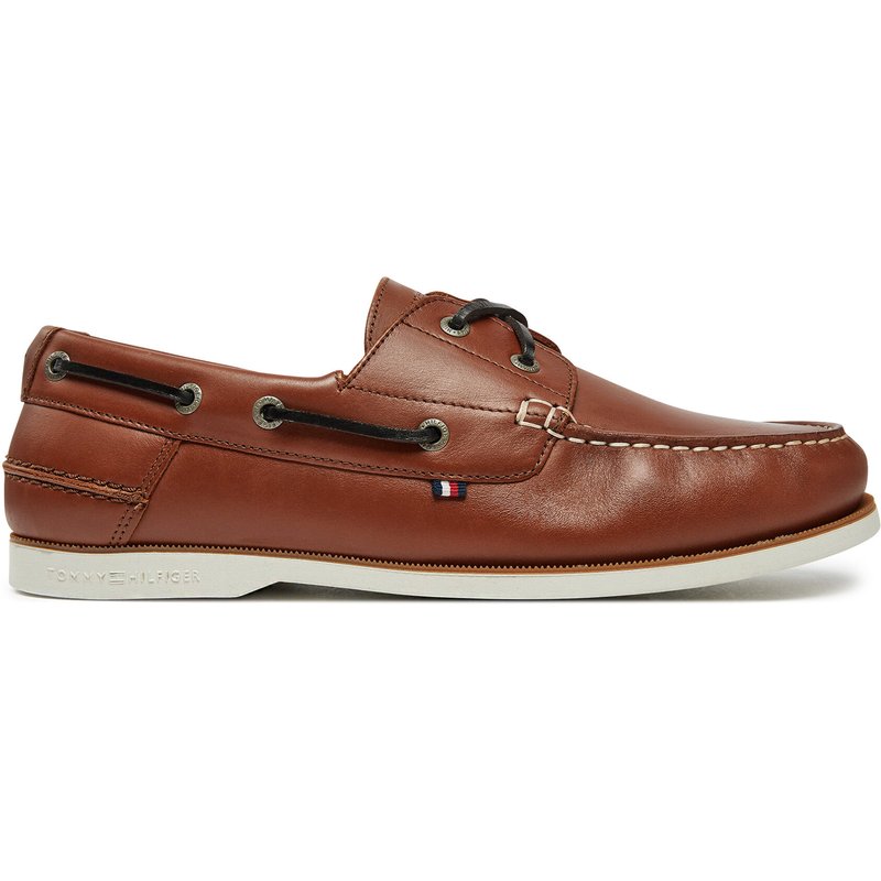 Halbschuhe Tommy Hilfiger Th Boat Shoe Core Lth FM0FM05569 Braun