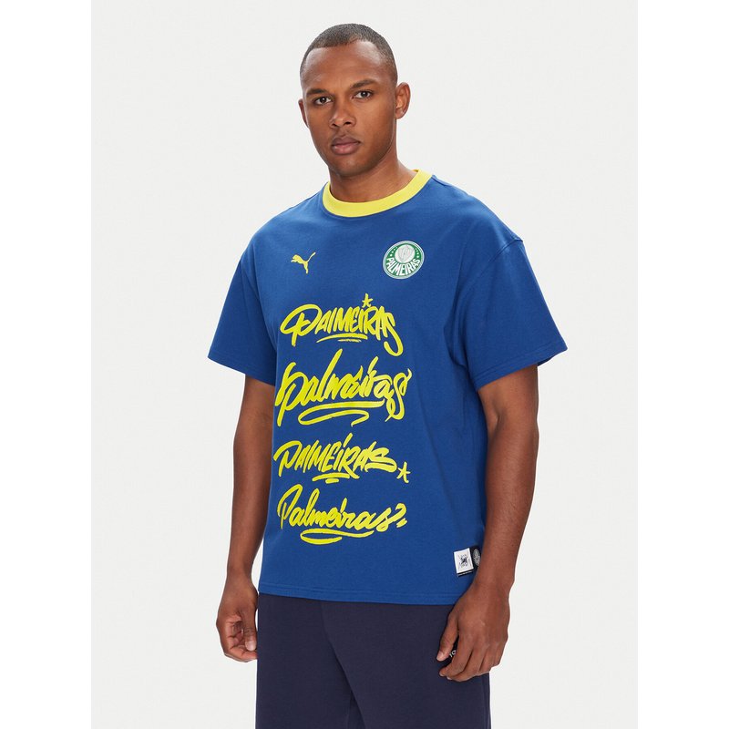 Puma T-Shirt CWC Hoops x Palmeiras 631704 Blau Regular Fit