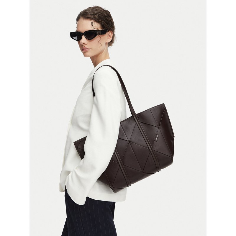 Handtasche Calvin Klein Woven Medium Carryall LV04F3548G Braun