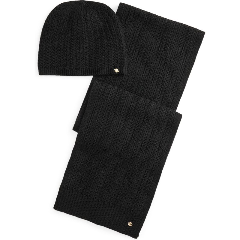 Set Schal und Mütze LAUREN RALPH LAUREN 454P04471001 Schwarz