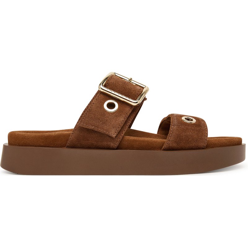 Pantoletten Inuikii Tilda Buckle 1004.003.0631 Dunkelbraun