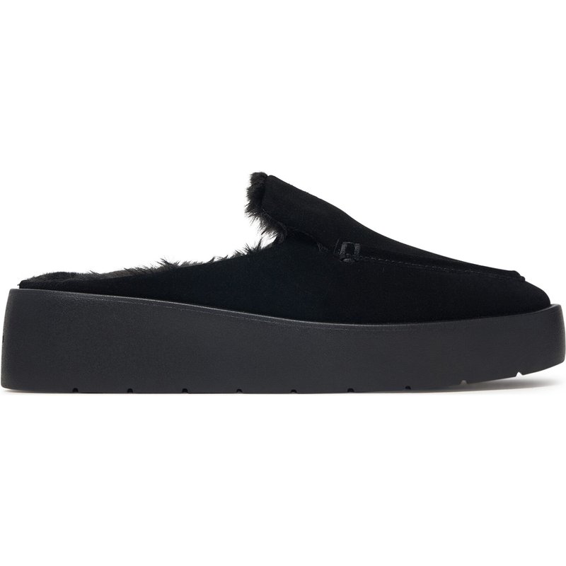 Pantoletten Calvin Klein Flatform Mule Suede WL HW0HW03182 Schwarz
