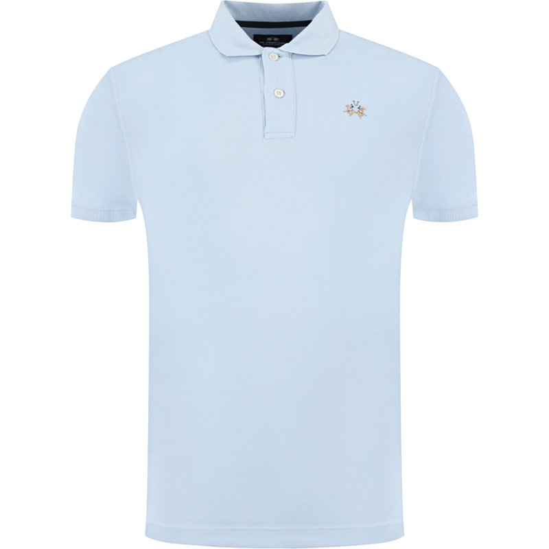 La Martina Poloshirt Piquet CCMP02 PK001 Himmelblau Slim Fit