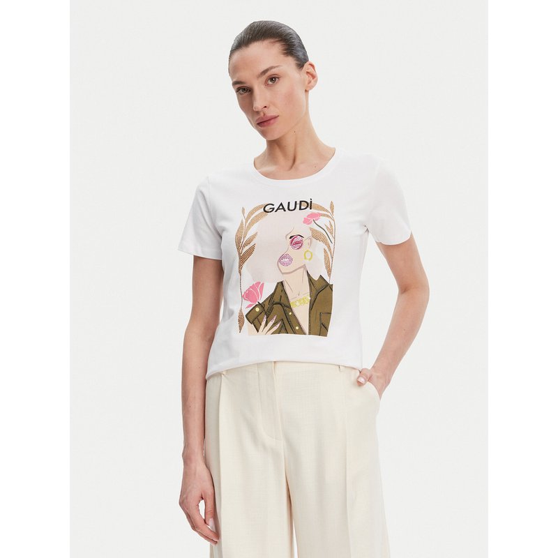 Gaudi T-Shirt 511BD64035 Weiß Regular Fit