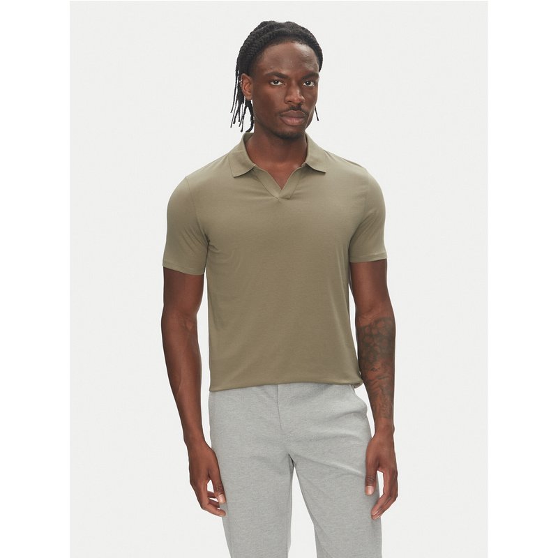 Lindbergh Poloshirt 30-404036 Khakifarben Slim Fit