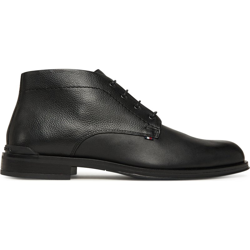 Schnürschuhe Tommy Hilfiger Corporate Hilfiger Lth Boot FM0FM05697 Schwarz