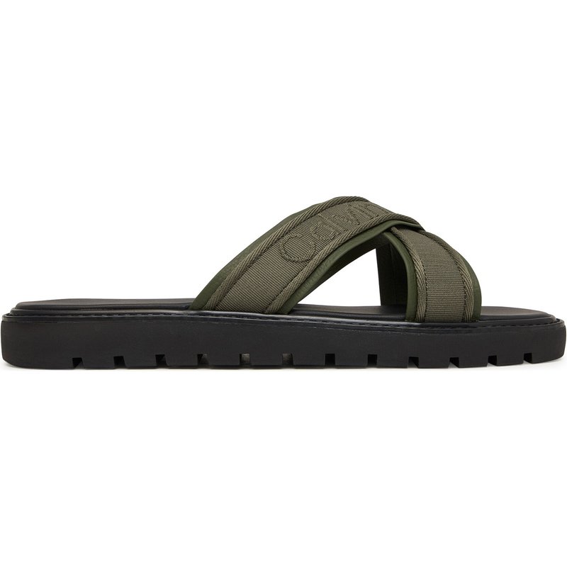 Pantoletten Calvin Klein Sq Molded Sandal Xcross Wb HM0HM02101 Grün