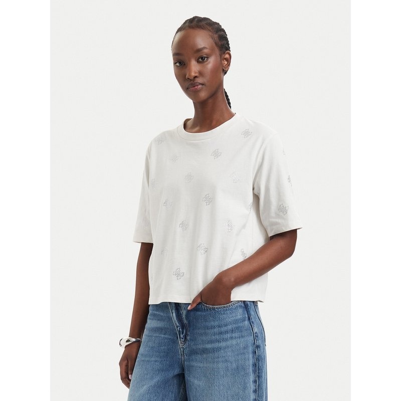 Guess T-Shirt V6GI18 K2985 Creme Regular Fit