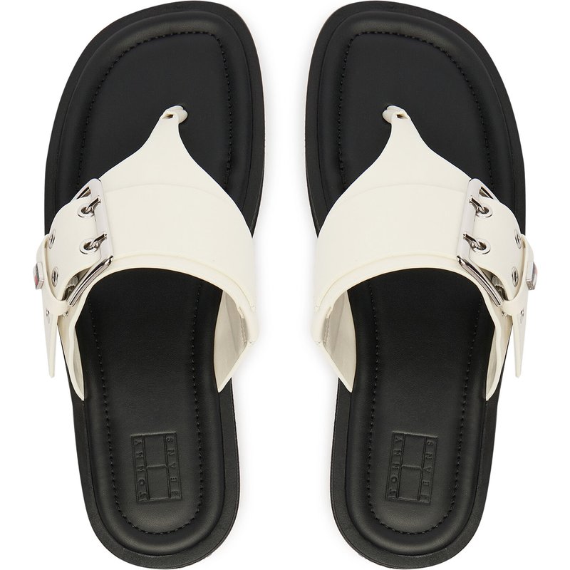 Zehentrenner Tommy Jeans Tjw Buckle Sandal EN0EN02948 Weiß