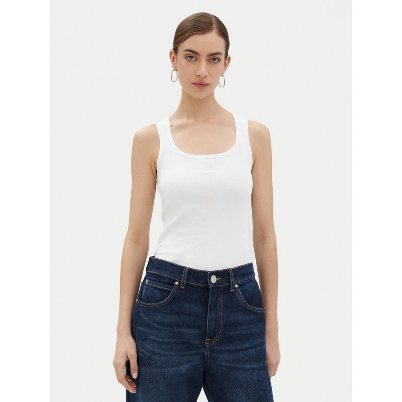 PINKO Top 100807 A2C1 Weiß Regular Fit