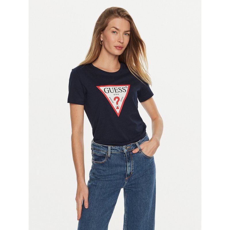 Guess T-Shirt W1YI1B I3Z14 Dunkelblau Regular Fit