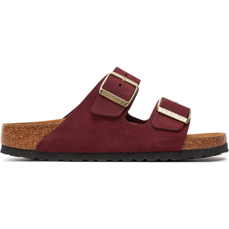 Pantoletten Birkenstock Arizona Sfb Lenb1028719 Dunkelrot