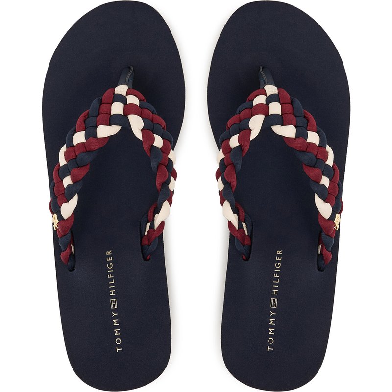 Zehentrenner Tommy Hilfiger Th Wedge Braided Summer Sandal FW0FW09198 Bunt