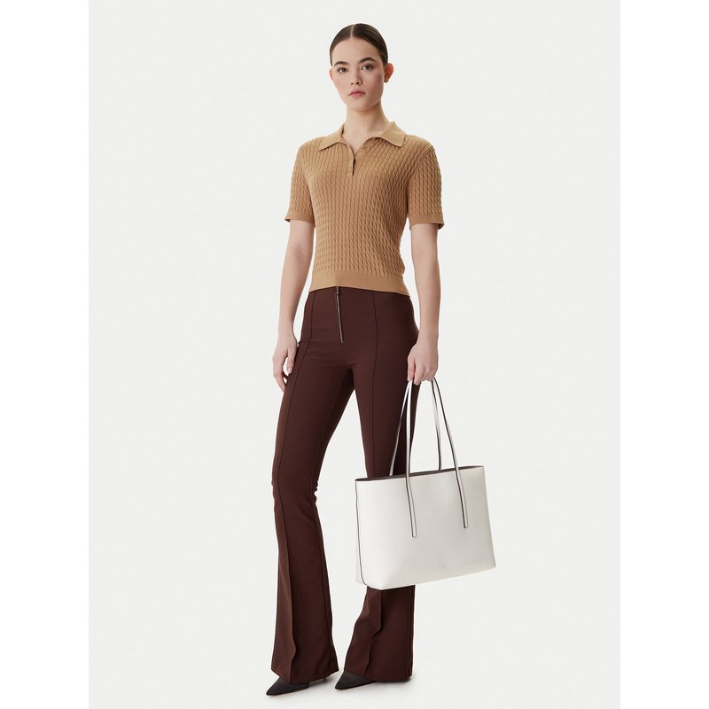 Handtasche Calvin Klein Foil Logo Tote W/Pouch LV04F3274G Weiß