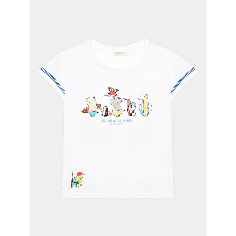 United Colors Of Benetton T-Shirt 3I1XA102Z Weiß Regular Fit