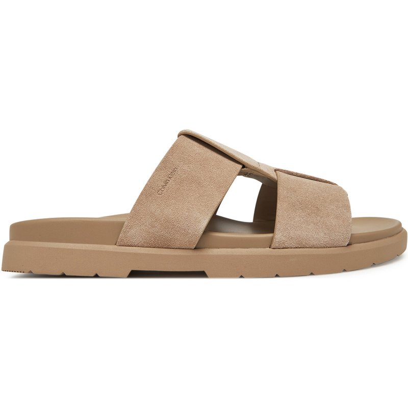 Pantoletten Calvin Klein Lug Sandal Double T Su HM0HM01800 Braun
