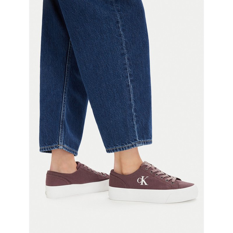 Sneakers Calvin Klein Jeans Vulc Flatform Low Canvas Mg YW0YW01763 Dunkelrot