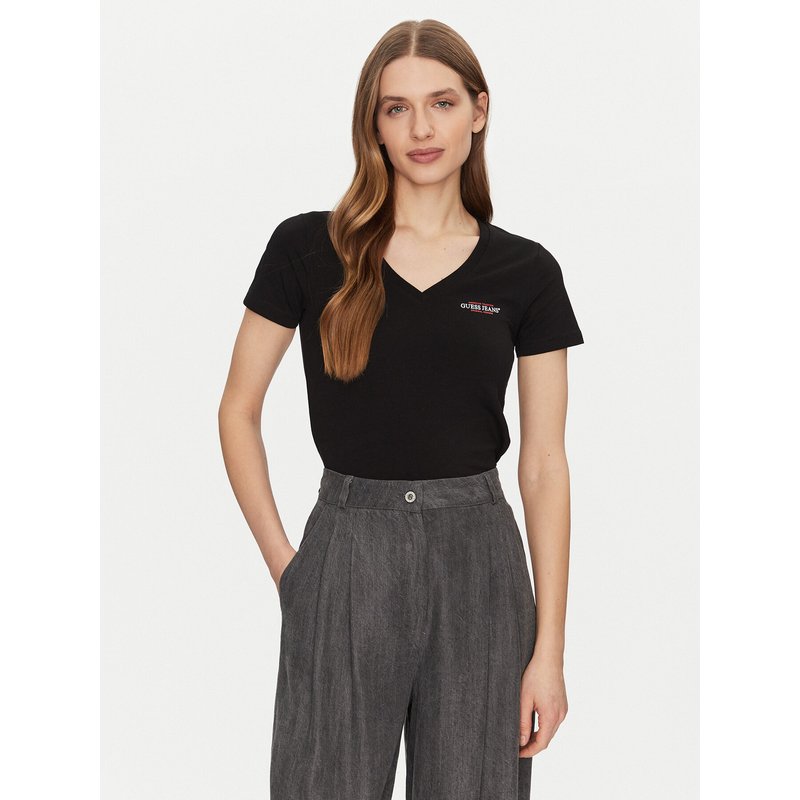 Guess Jeans T-Shirt W4YI23 J1314 Schwarz Slim Fit