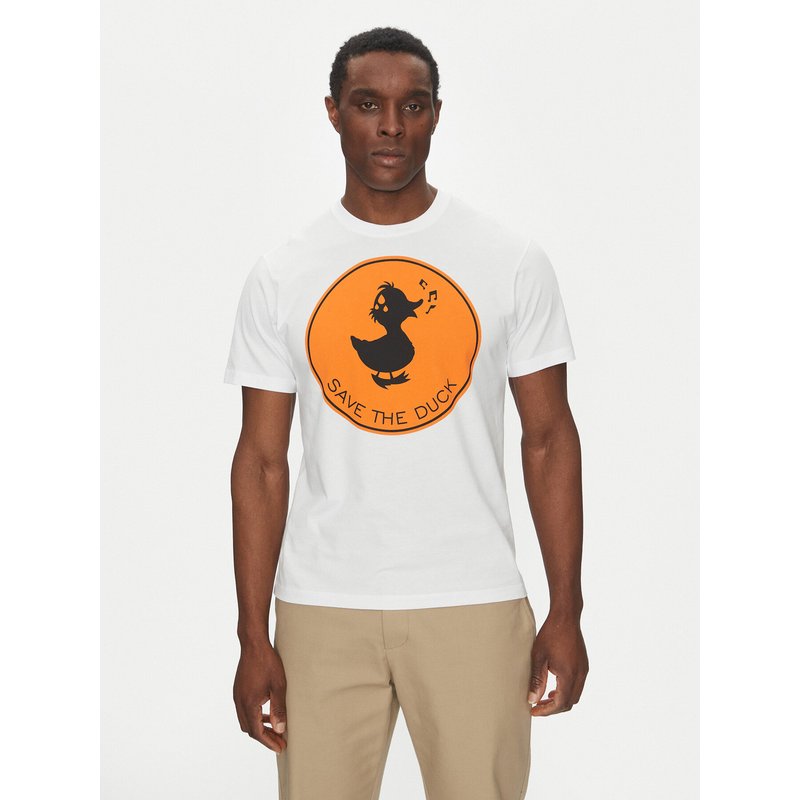 Save The Duck T-Shirt DT0825M BESY20 Weiß Regular Fit