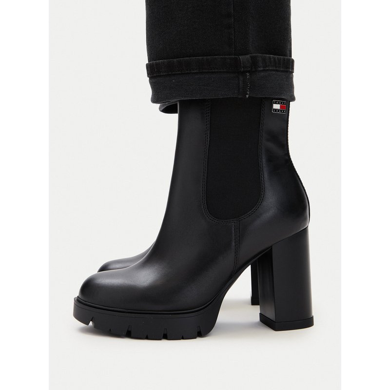 Stiefeletten Tommy Jeans Tjw Chelsea High Heel Boots EN0EN03112 Schwarz