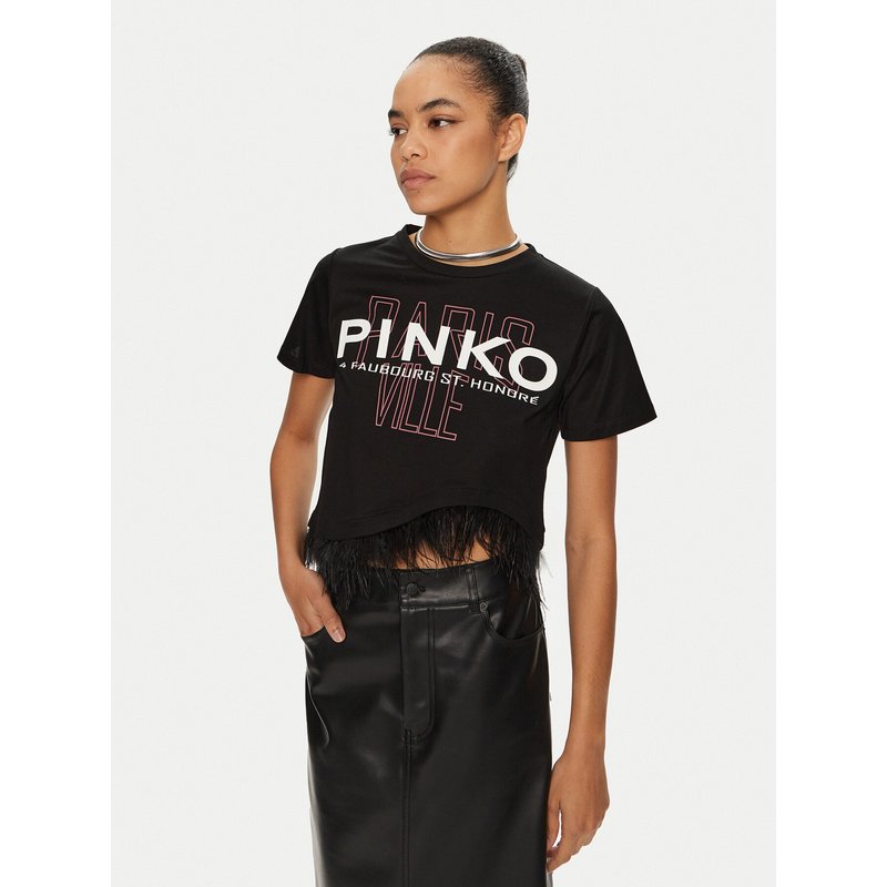 PINKO T-Shirt Martignano 103130 A1LV Schwarz Regular Fit