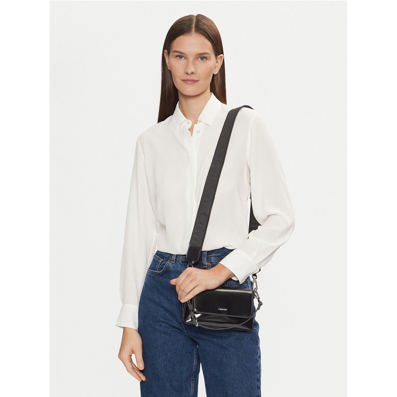 Handtasche Calvin Klein Ck Must Dbl Strap Mini Bag_Shiny K60K612772 Schwarz