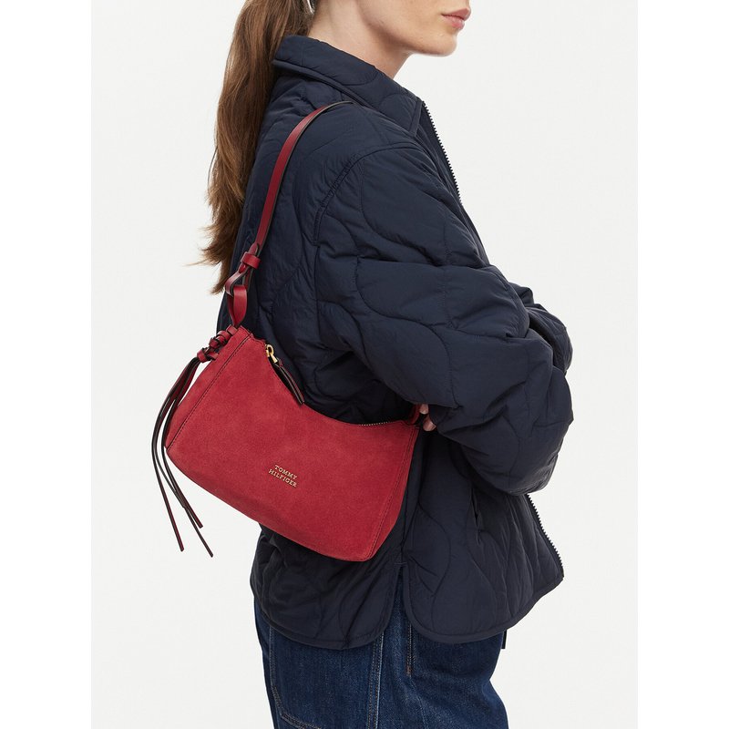 Handtasche Tommy Hilfiger Th Statement Mini Should Bag Sue AW0AW18823 Rot