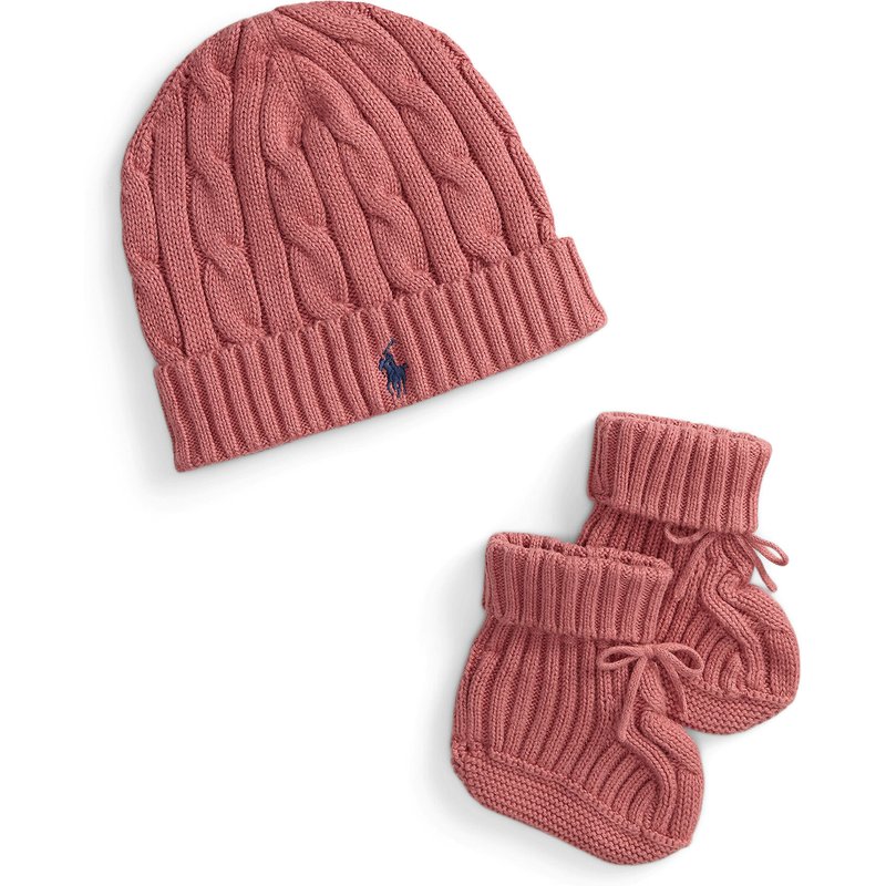 Set Mütze und Socken Polo Ralph Lauren 320P01426507 Dunkelrosa