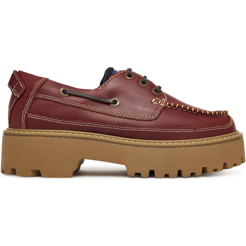 Halbschuhe Tommy Jeans Archive '01 Boat Shoe Leather EN0EN03003 Dunkelrot