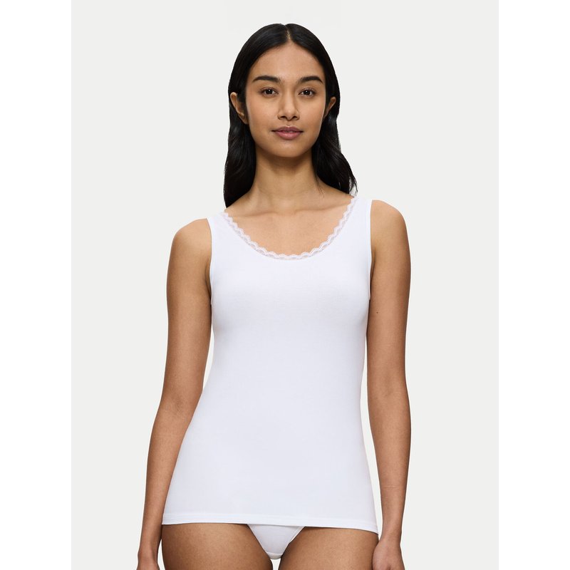 Triumph Top Feel Of Cotton 10224975 Weiß Slim Fit