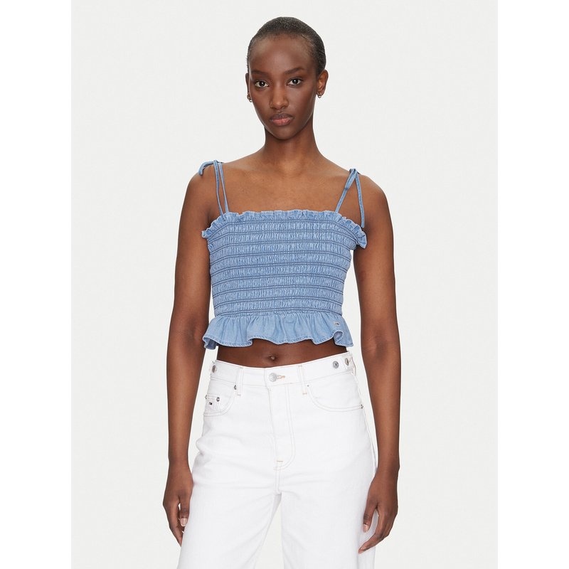 Tommy Jeans Top DW0DW20284 Blau Regular Fit