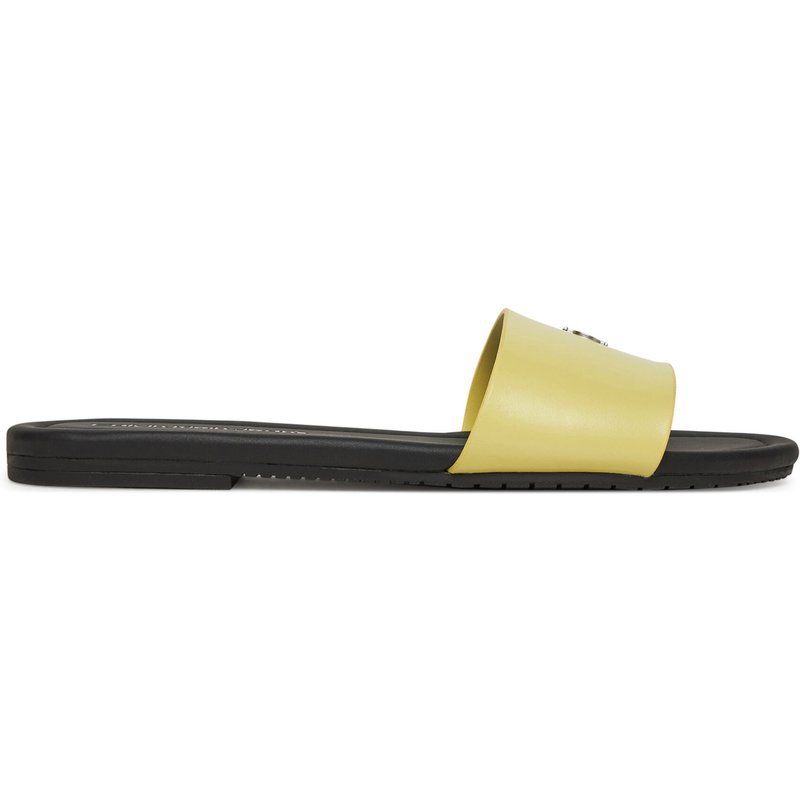 Pantoletten Calvin Klein Jeans Flat Sandal Slide Mg YW0YW01697 Gelb
