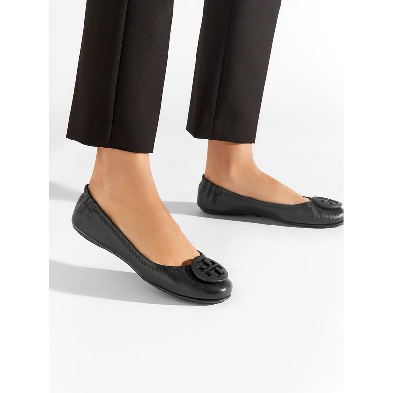 Ballerinas Tory Burch Minnie Travel Ballet With Logo 49350 Schwarz