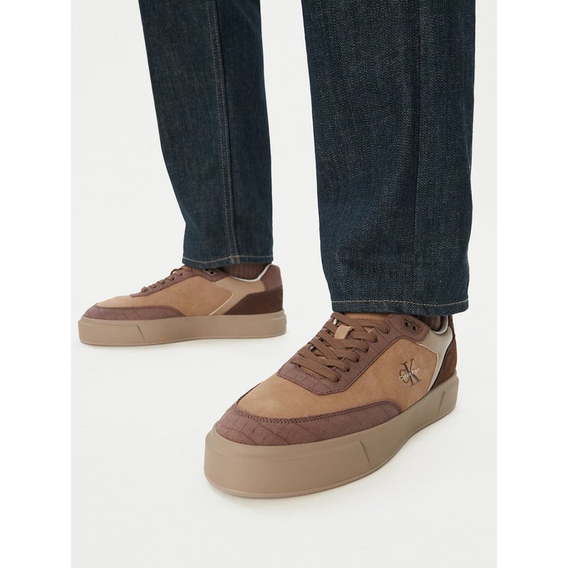 Sneakers Calvin Klein Prime Cupsole Laceup Nu-Su Croc HM0HM02450 Braun