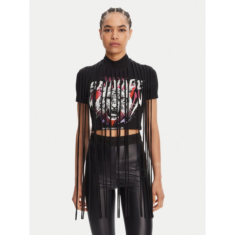 Versace Jeans Couture T-Shirt 78HAHE01 Schwarz Slim Fit