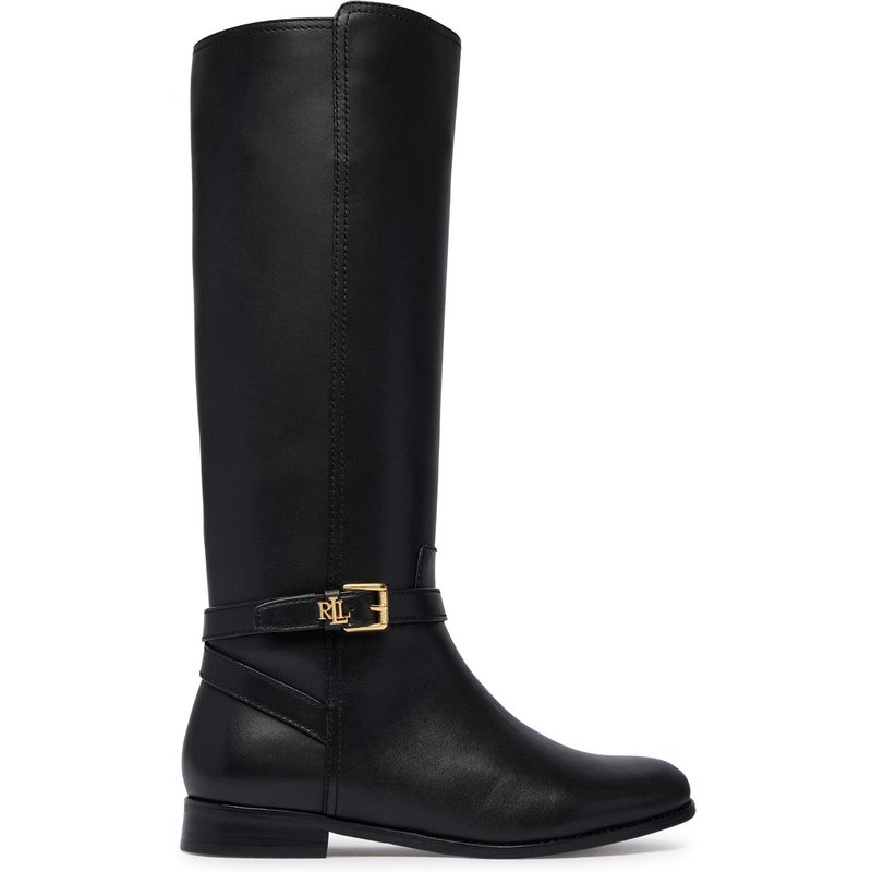 Klassische Stiefel LAUREN RALPH LAUREN Brooke II Calfskin Tall Boot 802974383004 Schwarz
