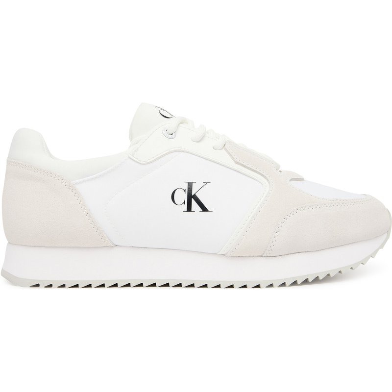 Sneakers Calvin Klein Jeans Runner Laceup Sock Mg Nylon Mix YW0YW01644 Weiß