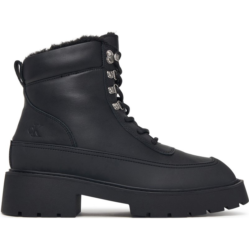 Schnürschuhe Calvin Klein Chunky Hiking Lup Boot Lth Wl Em HW0HW03204 Schwarz