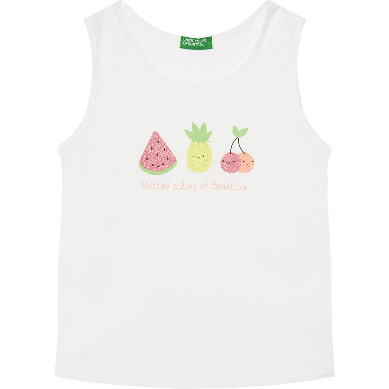 United Colors Of Benetton Top 3I1XGH012 Weiß Regular Fit