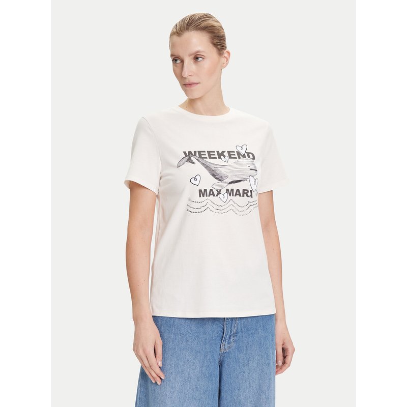 Weekend Max Mara T-Shirt Guglia 2525976031 Écru Regular Fit